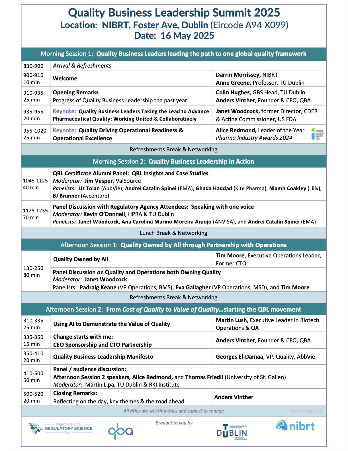 QBL 2025 Agenda Page 1